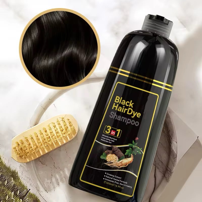 Shampooing Colorant Noir 3 en 1